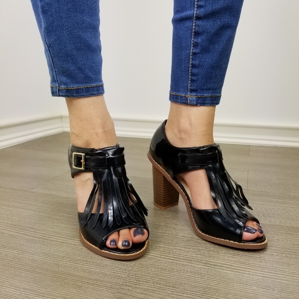 Patent rockabilly oxford high heels w/ tassel - Picture 2 of 8